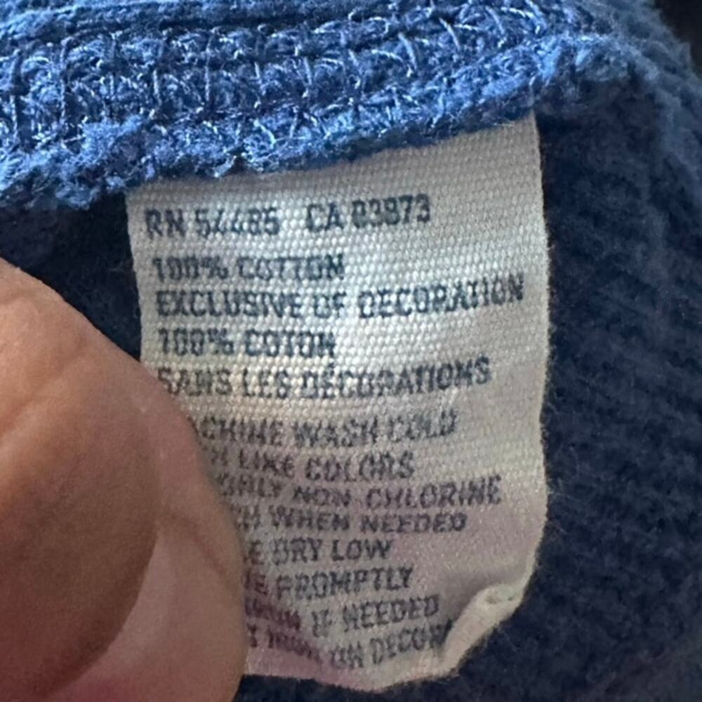 American Eagle Blue Waffle Knit Thermal Shirt Men’s L - Picture 3 of 8